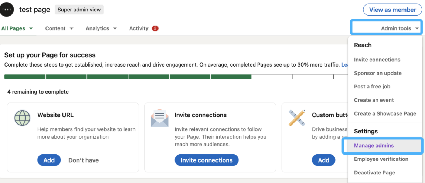 How to manage permissions on your LinkedIn Company Page
